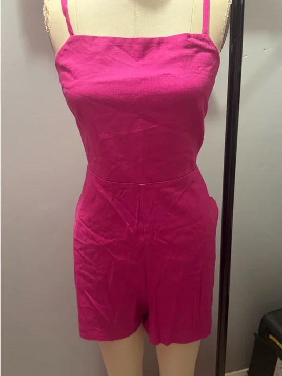 Forever 21 Bright Pink Strapless Romper - Picture 2 of 7